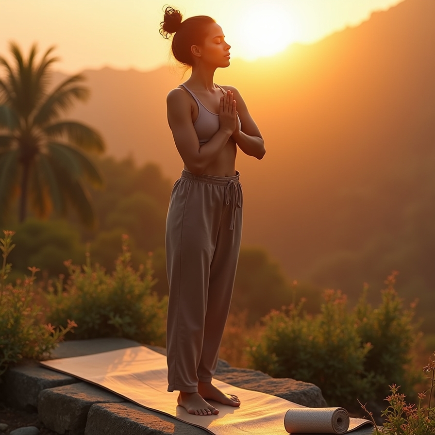 Sunrise yoga session